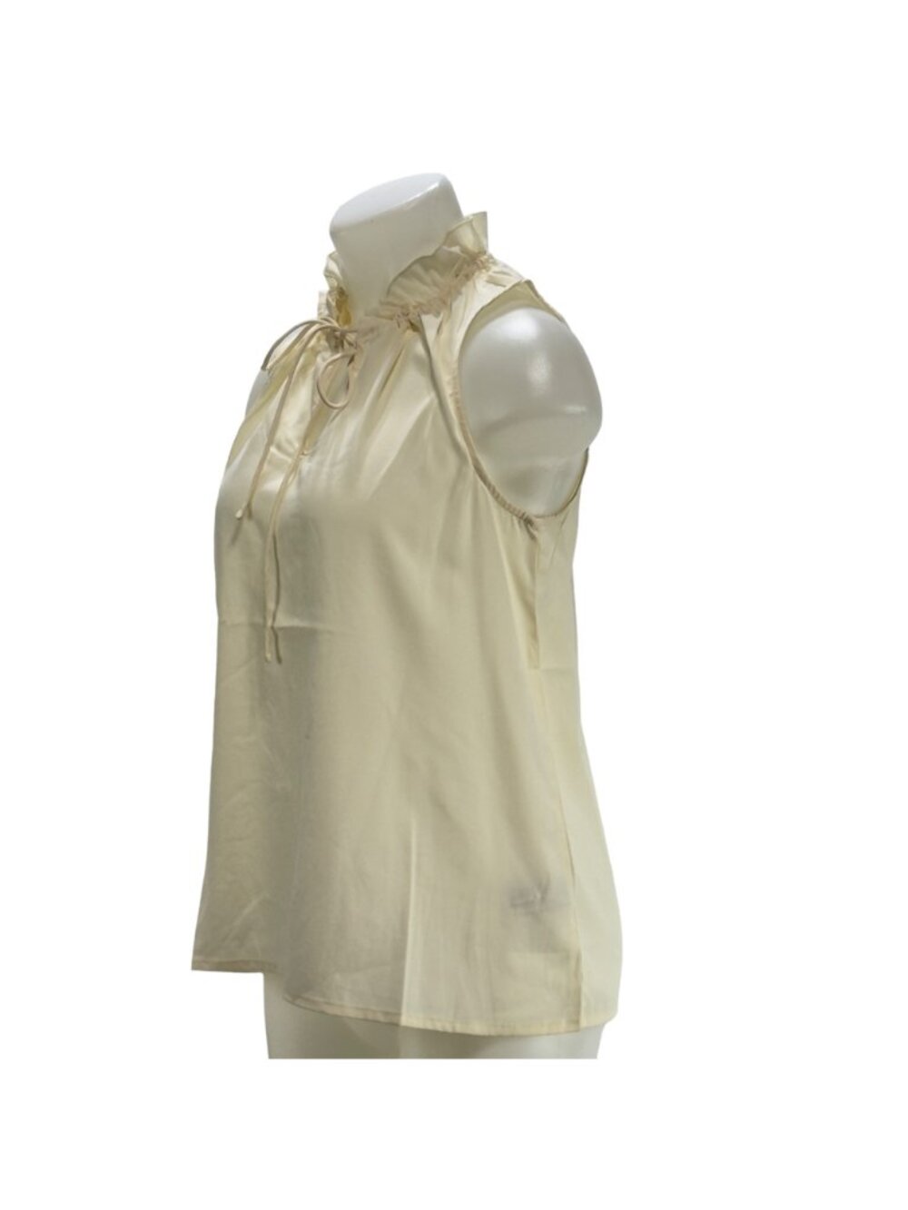 Buckhead Betties Ecru Coquette Ruffle Tied Collar Romantic Blouse Womens Size S - Picture 3 of 9